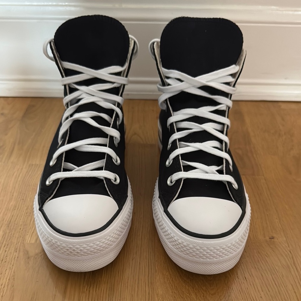 Converse Black and White Platform High-Tops - Picture 3 of 9